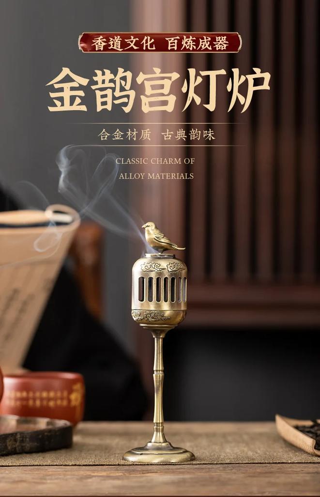 Incense Holder Metal Censer Cone Mini Coal Burner Home Decoration Portable Censer Tea House Backflow Incense Burner Base