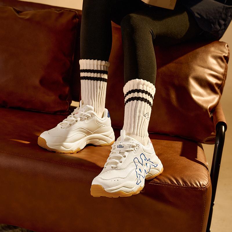 Kappa Fleece Lined Warm Height Increasing Retro Versatile Thick Sole Casual Comfortable Non-Slip Wear-Resistant Low-Top Dad Shoes K0DZ5MC65D-0106AR