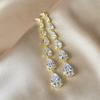 ZAKOL Gorgeous Water Drop Zirconia Long Dangle Earrings Women Sliver Color Shiny Zircon Crystal Bridal Earring Party Zircon