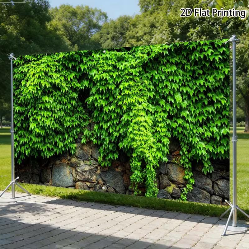 2D rustikale Steinmauer mit dichtem grünen Efeu, Hintergrund für den Vorgarten eines Vorstadthauses