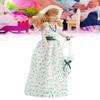1:12 Miniature Porcelain Doll Green Dress Women Lady Doll Elegant Dollhouse Accessory