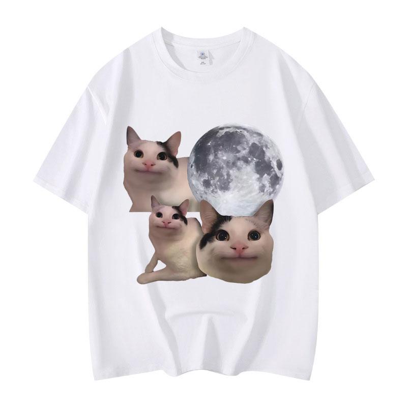 Funny Beluga Cat Meme Graphic T Shirts High Quality Fashion Short Sleeve T-shirts Men Women Casual Oversized T-shirt