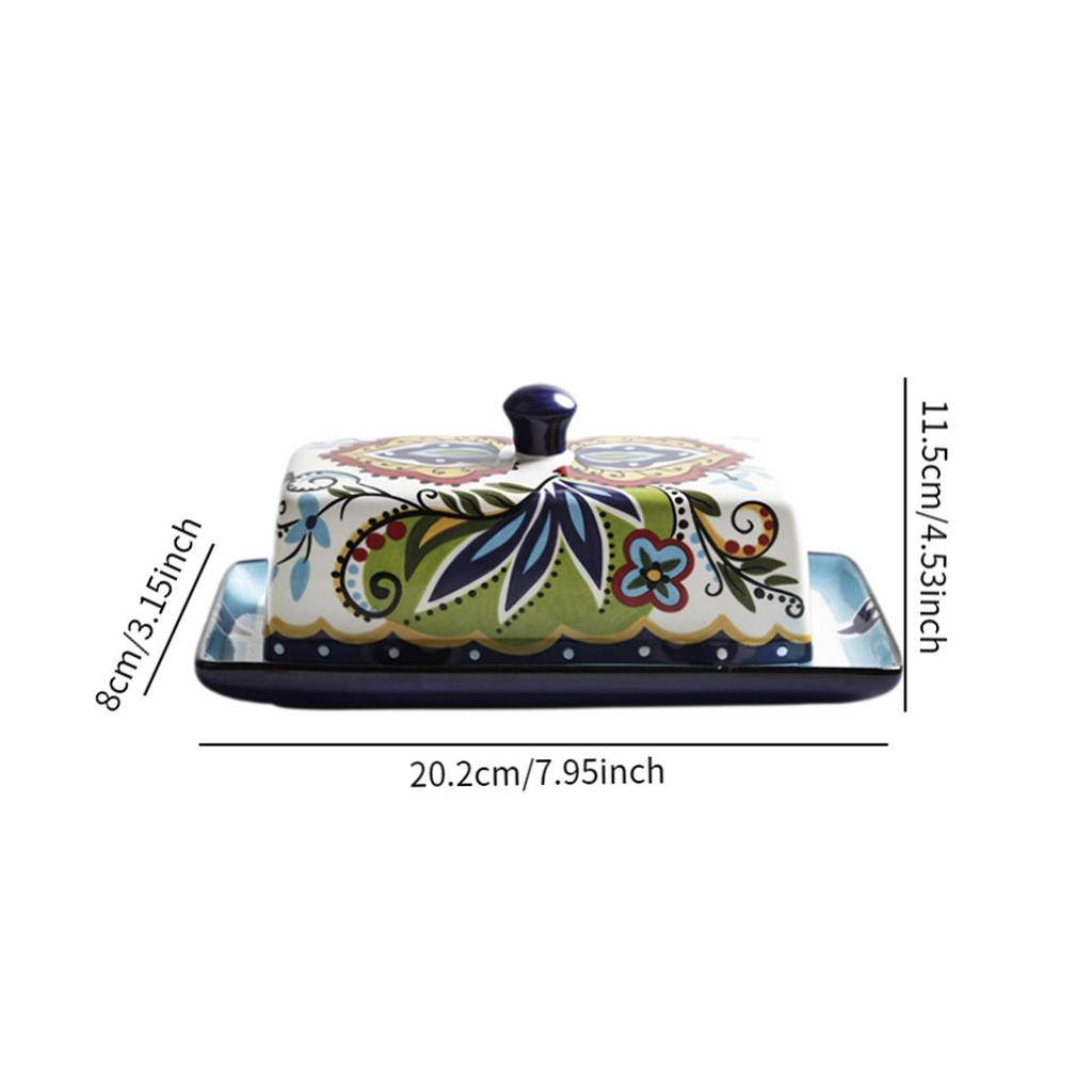 Cheese Keeper Elegant Butter Storage Plate Rectangle Butter Dish with Lid for Freezer Hotel Counter Household Dining Room