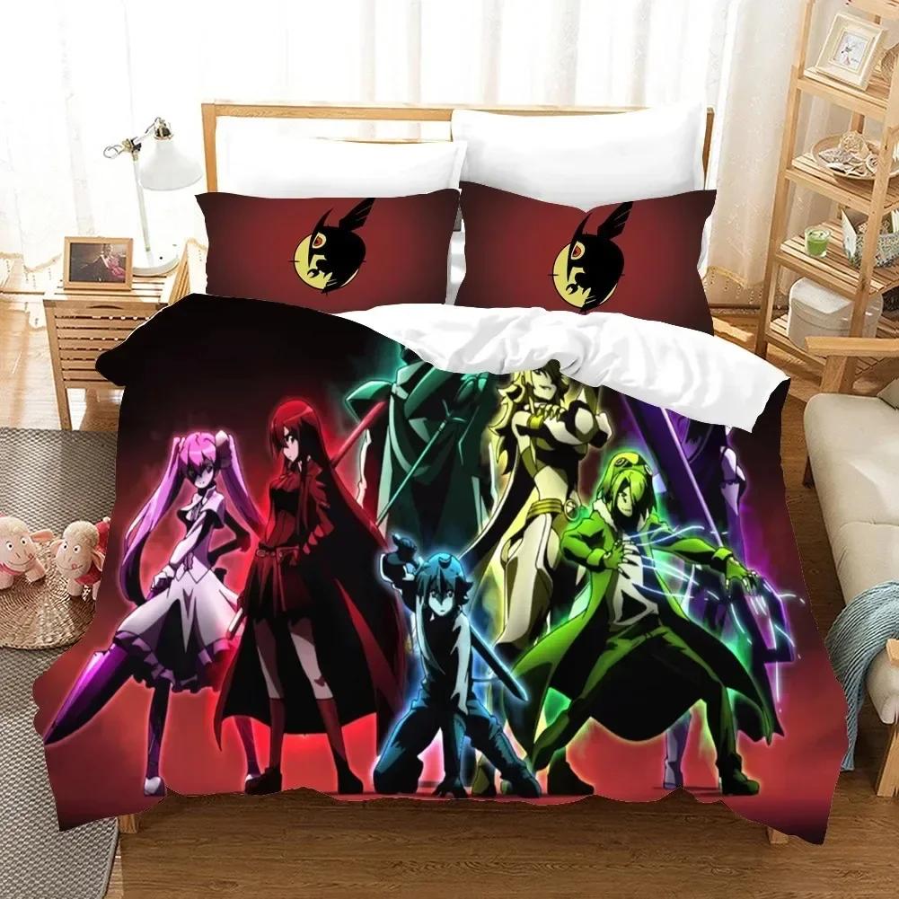 3D Anime Akame ga KILL Bedding Set Duvet Cover Full Queen King Size Pillowcase Bed Print Bed Set Aldult Kid Bedroom Single Twin