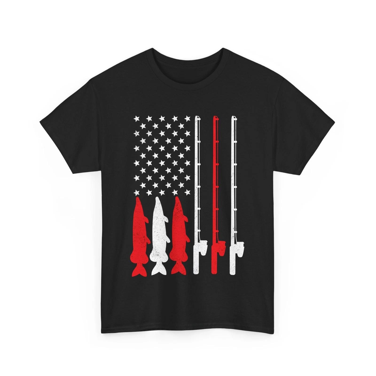 American Flag Fishing Rods Shirt, Fishing Season Shirt, Fisherman Shirt S