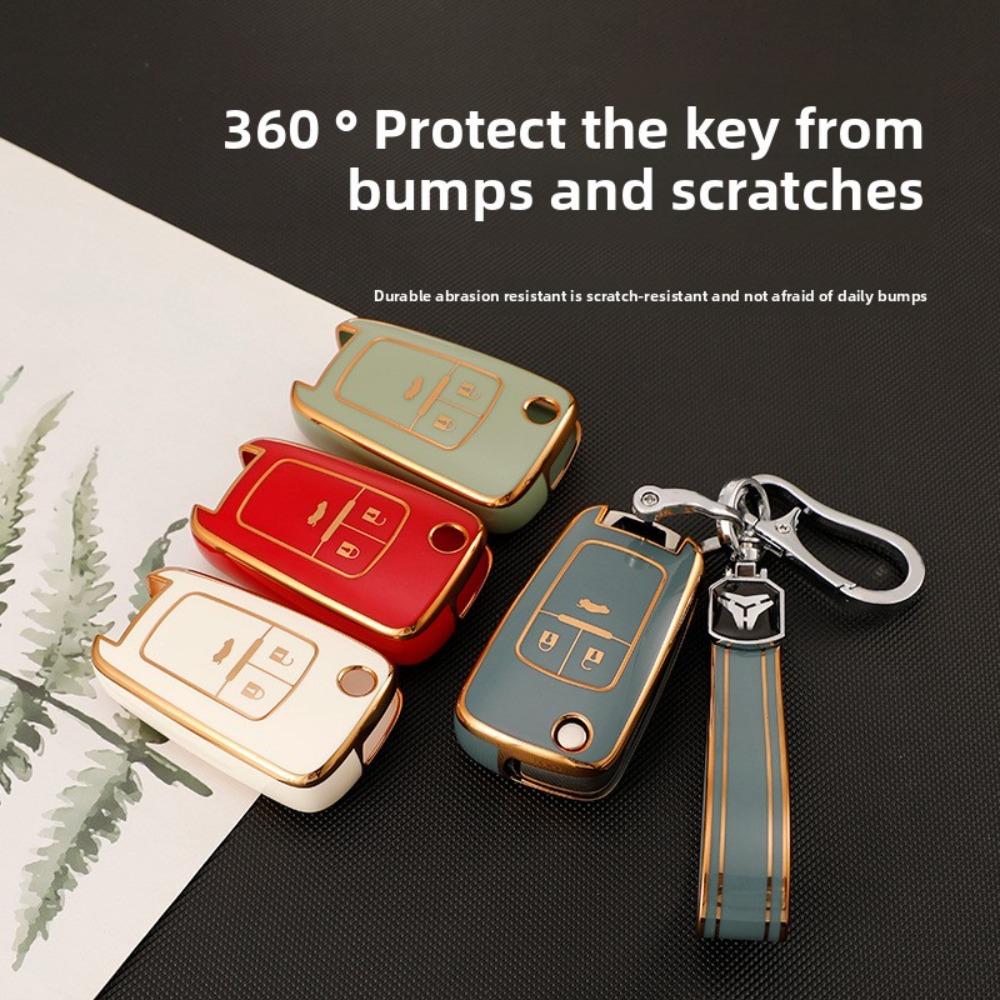 Car Key Case for Chevy Cruze Malibu Equinox Trax Buick Regal Encore Opel Astra Universal Leather Key Holder