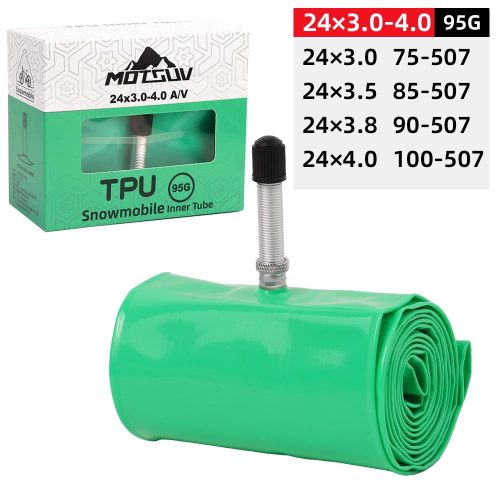 Winter Bike TPU Inner Tube Lightweight Durable Anti-Puncture Wide 26/27.5/29 Inch 3.0/4.0 Width for Snow Beach Off-Road Riding