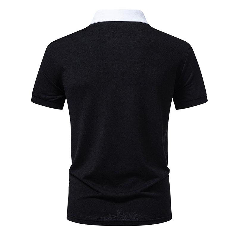Sommer Herren Bedruckte Poloshirts Kurzarm Atmungsaktives T-Shirt Kontrastfarbe Lässig Reverskragen Streetwear Basis Oberteil