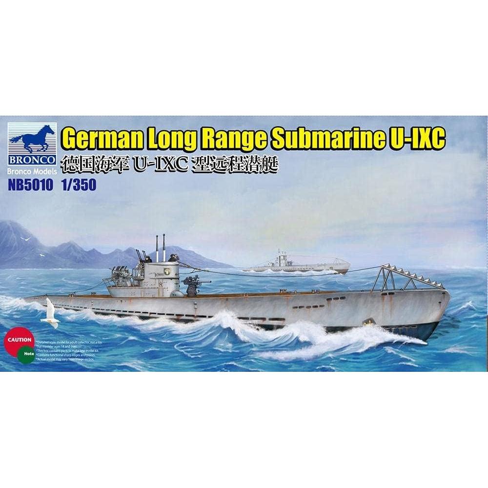 

BronCo Model 1 350 German U Boat Ix 9 C sUbmarine oCean Type plastiC Model Cb5010