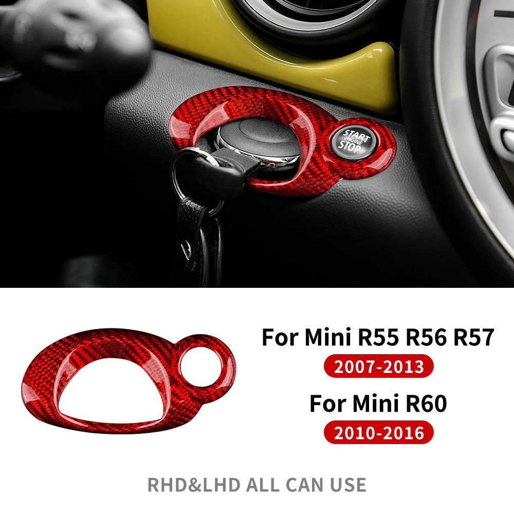 Car Ignition Switch Engine Start Stop Keyhole for Mini Cooper R55 R56 R57 R60 Panel Cover Trim Sticker Carbon Fiber Interior