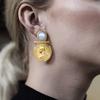 Coin Titanium Steel Stud Earrings Niche Earrings Stainless Steel Non-fading Earrings