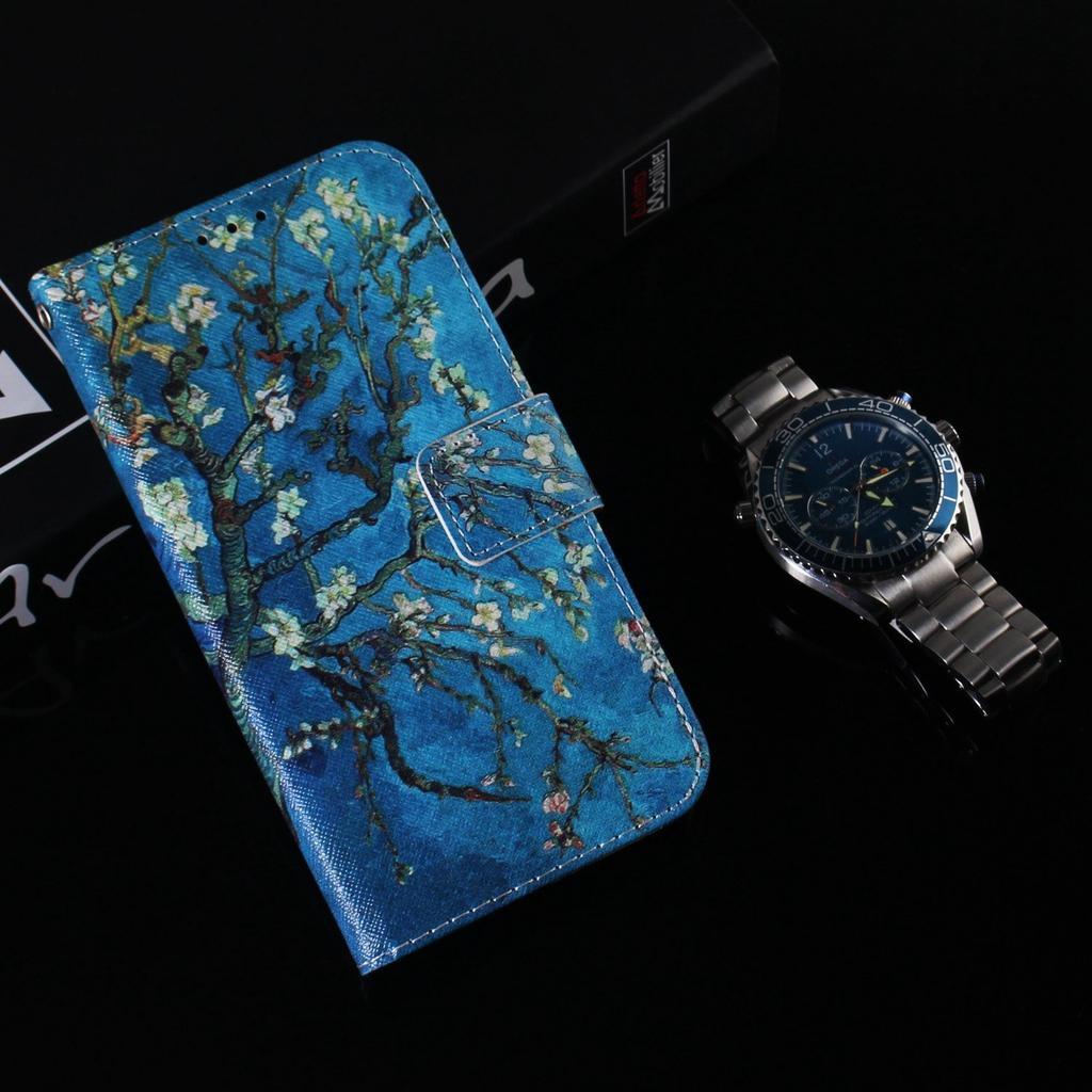 Leather Cover for Xiaomi Redmi 11A 4G/Redmi 12C 4G Phone Case Pattern Printing Anti-Scratch Wallet Shell
