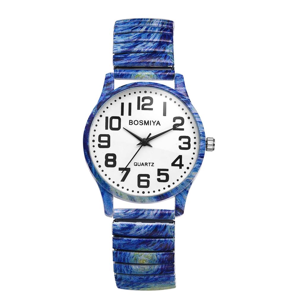 Van Gogh Starry Sky Analog Water Adjustable Stainless Steel Quartz Movement Perfect for or as a Gift for Your Girlfriend or Daughter Women's