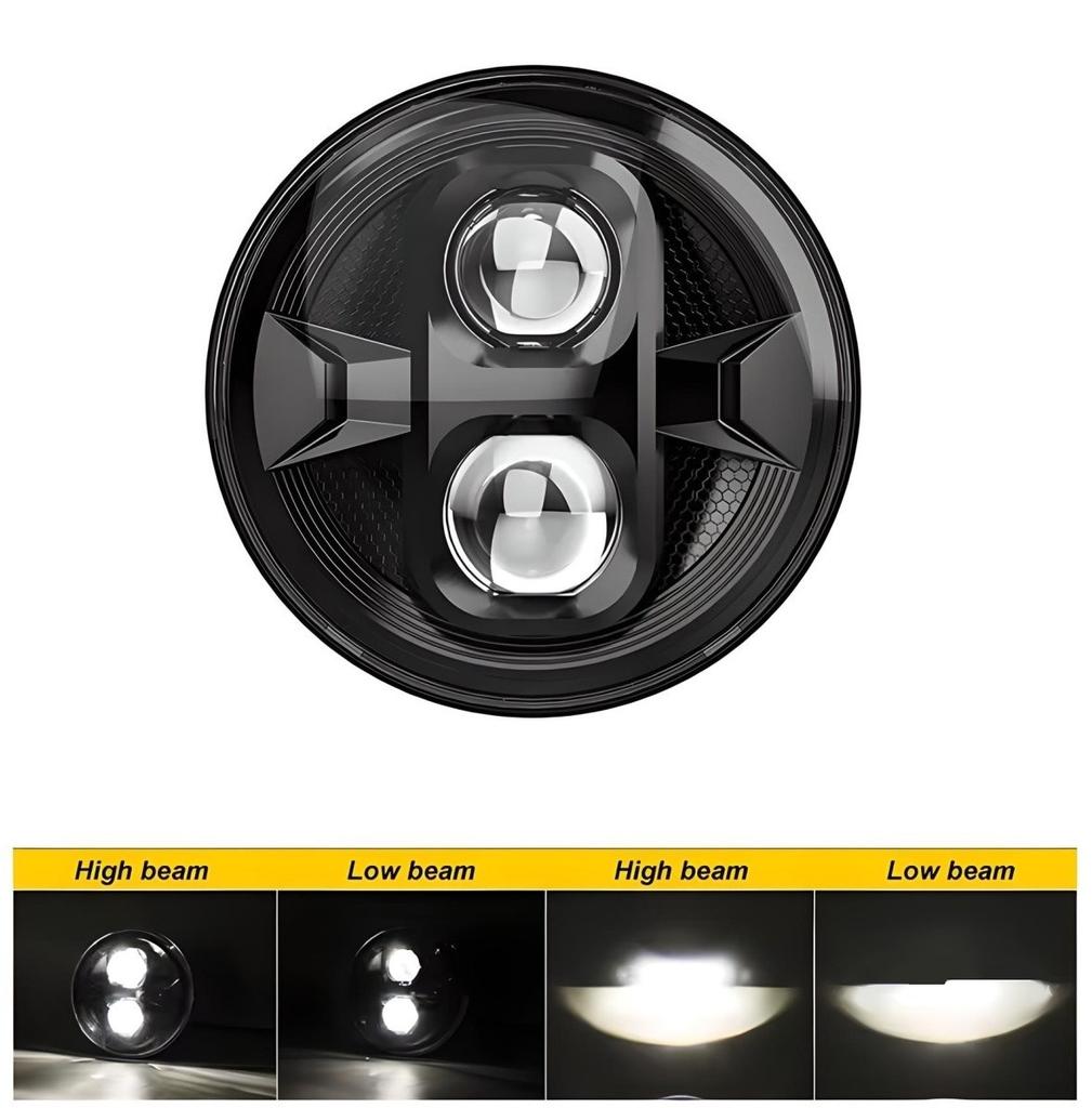 Přední světlo 7" Full LED kompatibilní s Harley, Jeep, Land Rover, Hummer, Lada - 1 ks