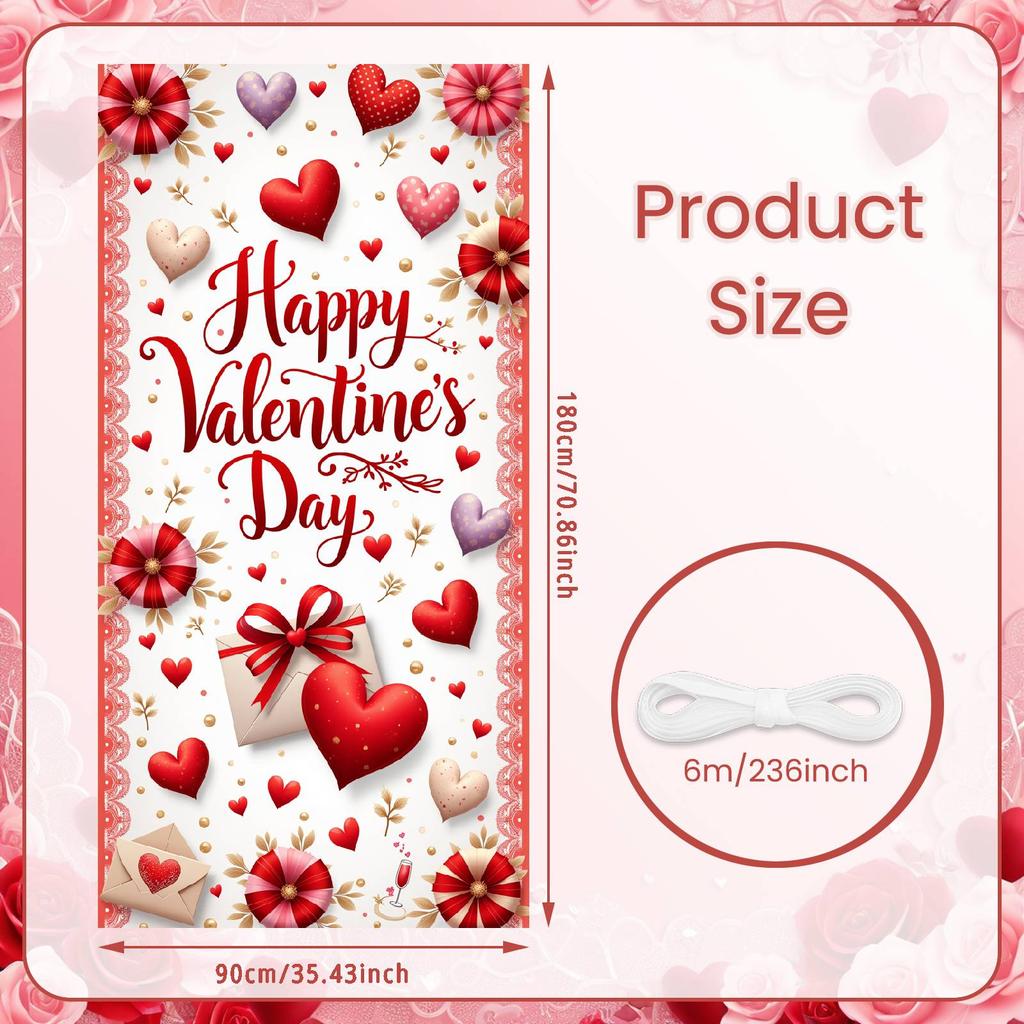 Valentine's Backdrop Heart Pattern Valentine's Event Background Love Background Love Themed Happy Valentine's Day Banner