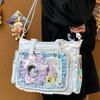 Borsa a Spalla Trasparente Stile Giapponese Carina Colore Caramella Texture Casual Ita Bag per Ragazze Leggera Borsa a Tracolla per Conservazione