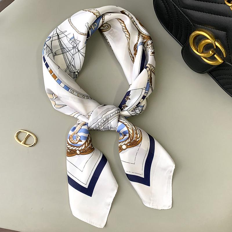 70cm Silk Square Scarf Women Satin Bandana Print Scarves Head Band Fashion Lady Hair Shawl Wrap Female Neckerchief Hijab