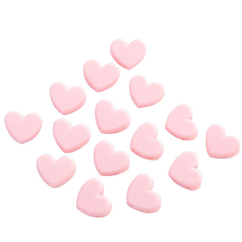 10Pcs Cute Plastic Pink Love Shaped Planner Clips Paper Clips Used For Books Stationery Clip School Office Supplies Planner Clip