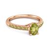 Peridot Pavé Band Classic Statement Ring - 925 Sterling Silver Rose Gold Vermeil