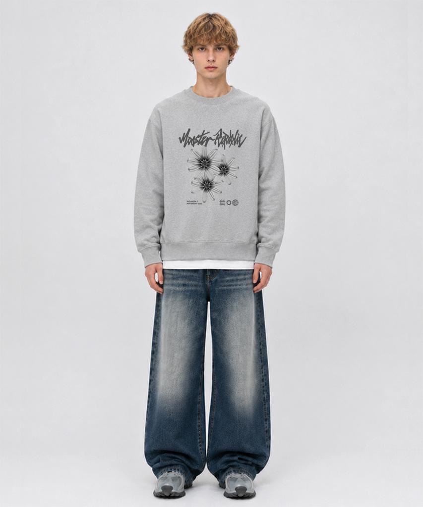 MONSTER REPUBLIC Daisy Flower Gray Sweatshirt Gray_9129