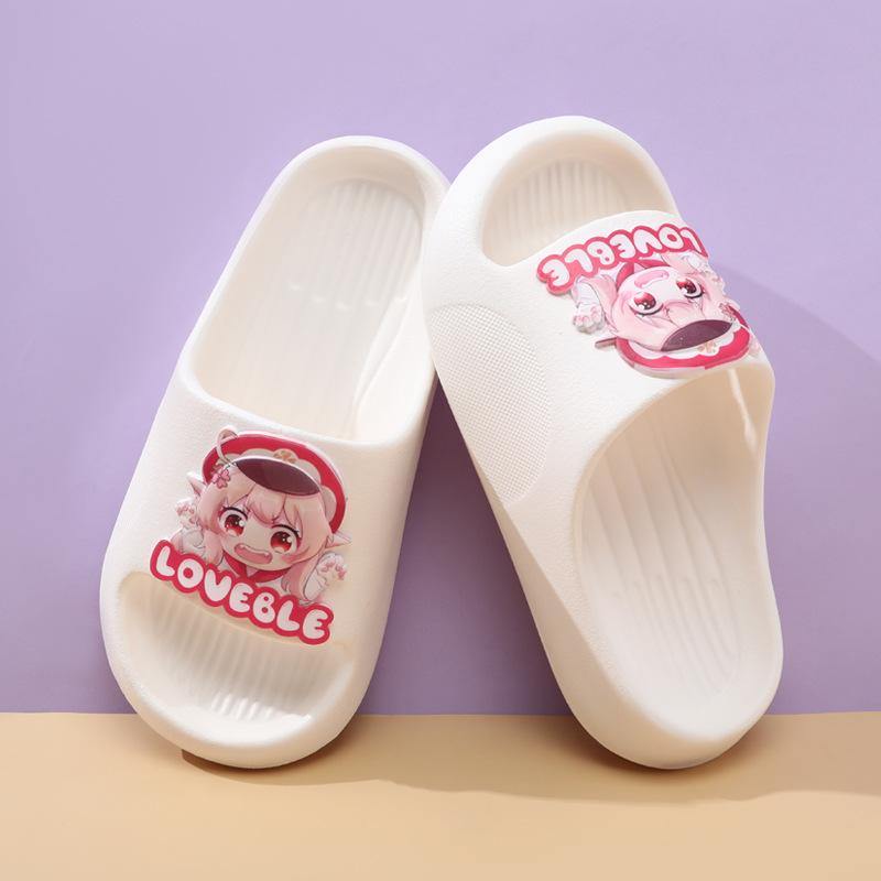 

And Breathable Soft Cartoon Design Slippers For Girls With Nonslip Eva Soles Ideal For Summer Indoor Use And Safety Bathroom White,40/41