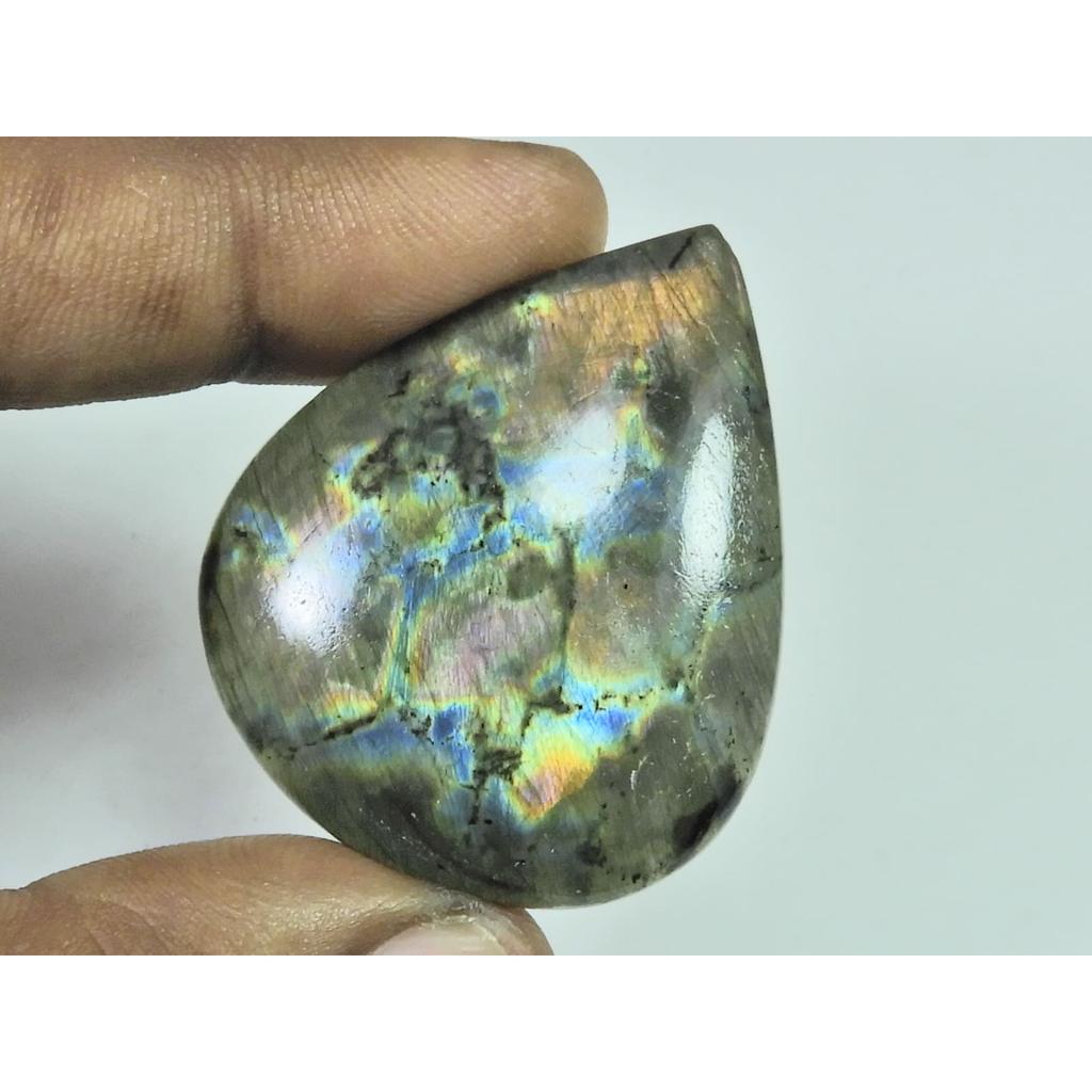 35X42X06MM Natural Purple Labradorite Spectrolite Pear Loose Gemstone 85Cts. D-388