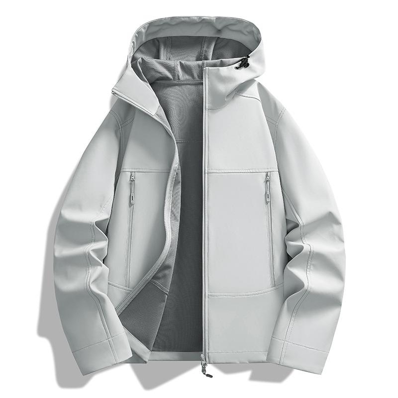 Unisex Soft Shell Trekking Jacket: Windproof, Waterproof Hooded Outerwear for Men, Ideal for Mountaineering and Outdoor Activities.