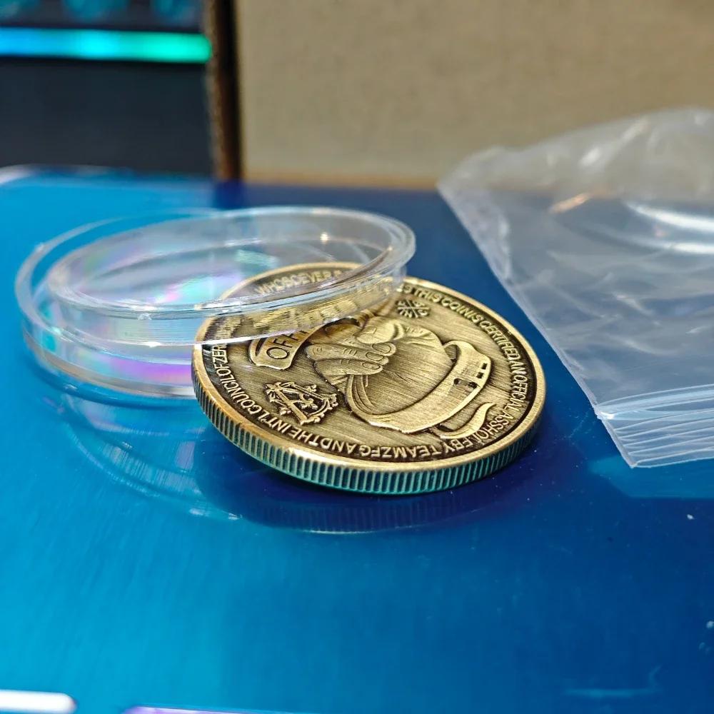 1 European and American spoof middle finger retro flow commemorative gift collection coin.