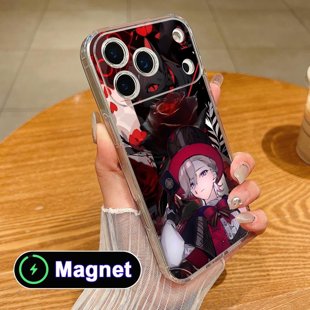 

Game GI Lyney Clear TPU Magsafe Mobile Phone Case for iPhone 17 16 15 14 13 12 11 Air Pro Max Plus Mini Colorful Cover iPhone 11 Pro Max