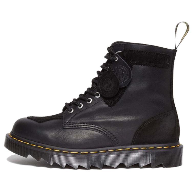 Dr. Martens Leather Round Toe Lace-Up Simple Short Boots Men Boots Black 31464001