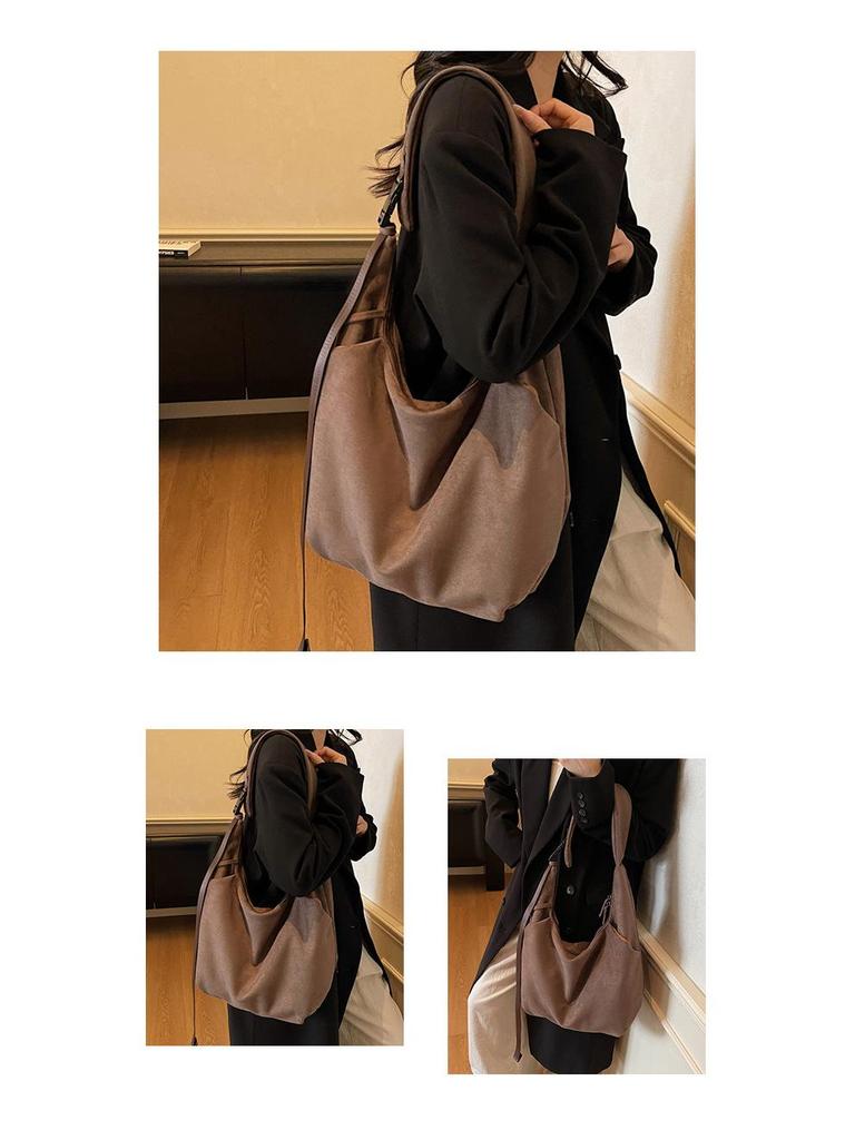 Vintage Large Capacity Women's Tote Bag - Autumn/Winter Minimalist Handbag, Versatile High-End Korean Shoulder Bag