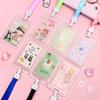 Creative Cartoon ID Card Holder with Lanyard - Cute, Transparent, and Waterproof for Students and Employees