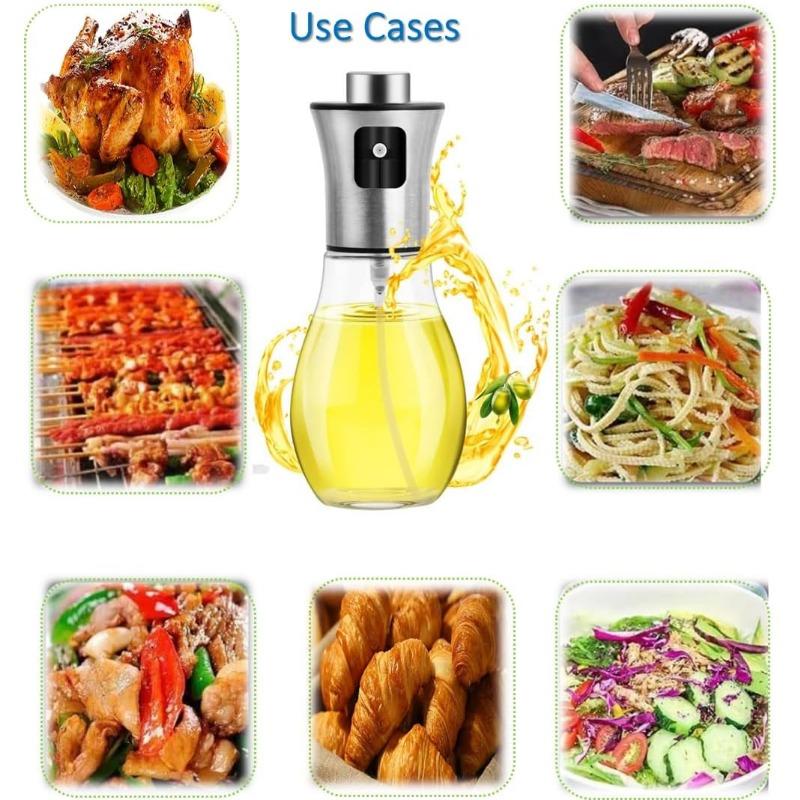 Oil Sprayer for Cooking,200ML Olive Oil Sprayer Baking, BBQ, Portable Oil Spritzer Kitchen Gadgets Oil Spray Bottle with Funnel