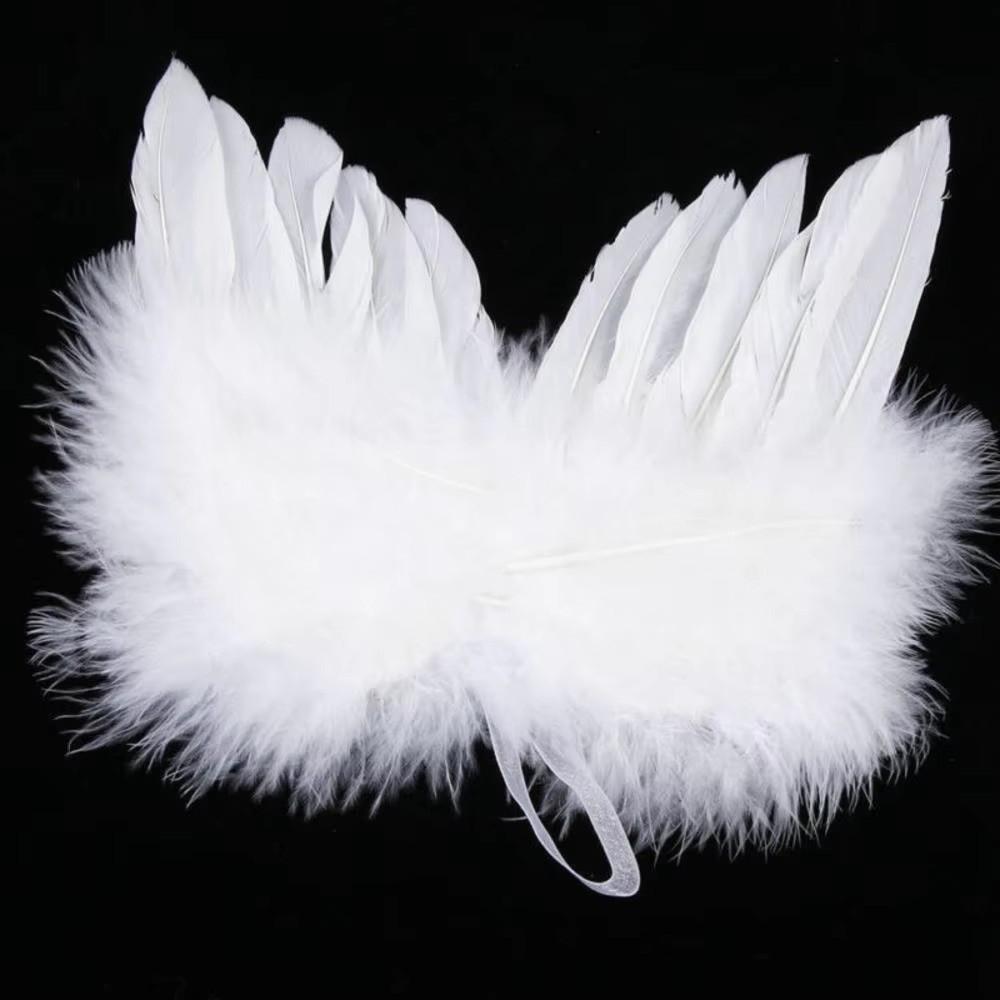 5Pcs White Feather Angel Wings Hanging Christmas Tree Ornaments Christmas Tree Decor
