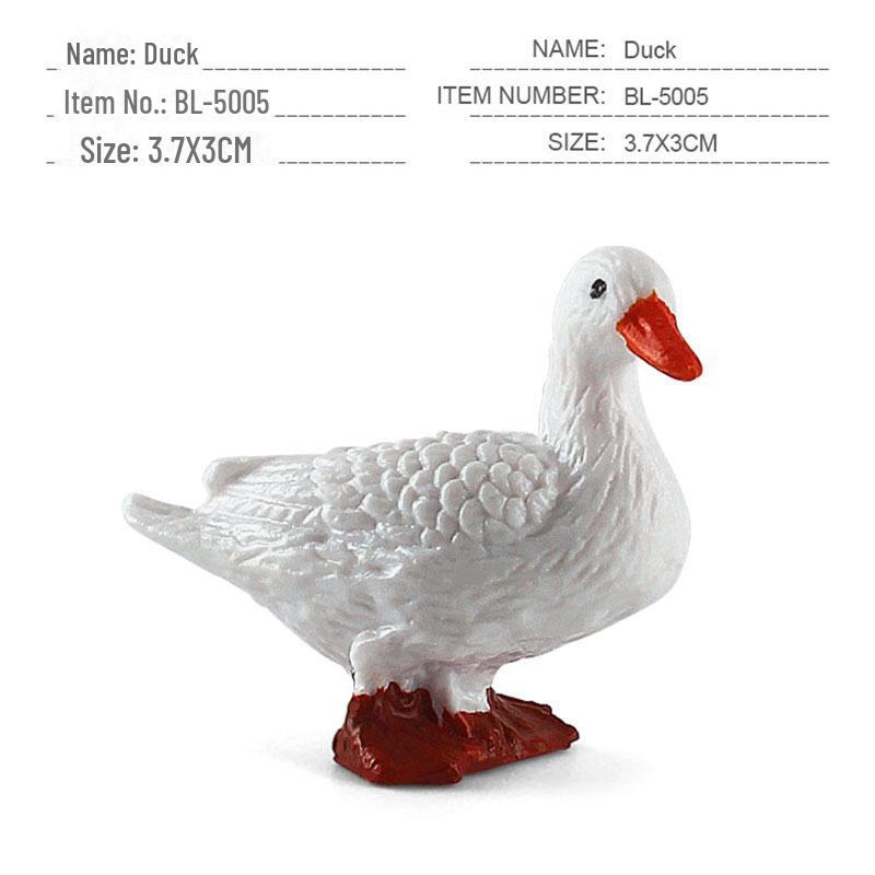 

Мини-модели животных фермы: Курица, утка, гусь, корова, золотые украшения