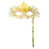 Fancy Dress Party Eyewear Mask Metal Handheld Stick Half Face Venetian Masque Rhinestones Women Mask Prom Ball Masquerade