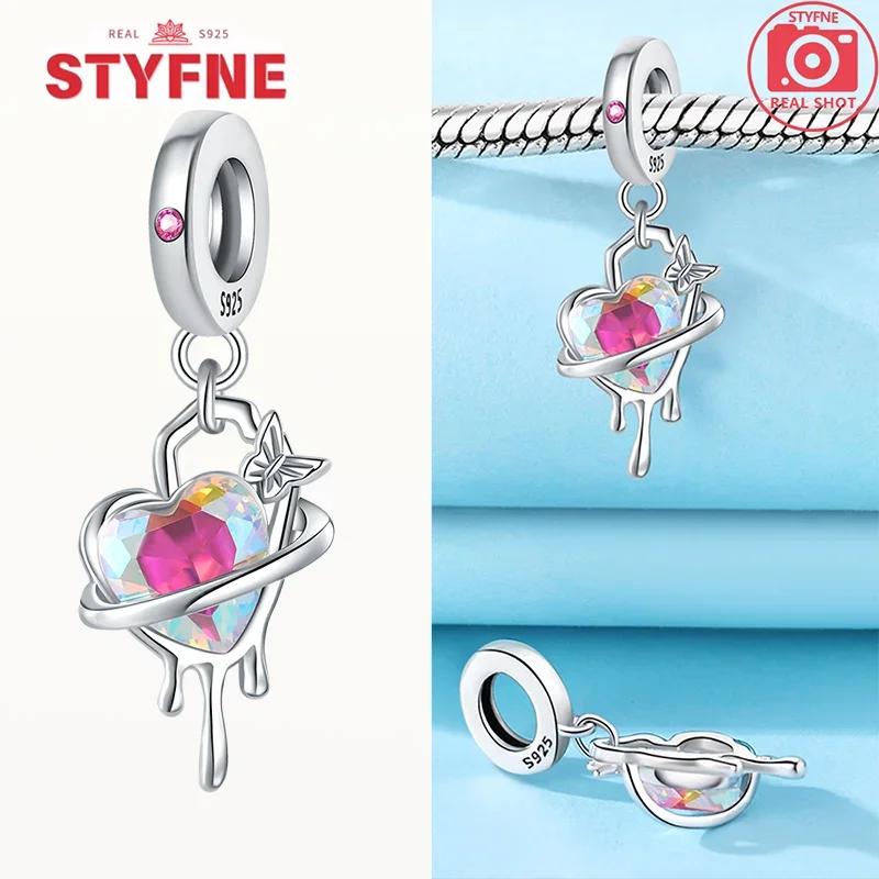 Copper Metal Colorful Butterfly Series Charm Bead Components Shiny Zircon Bead Components Compatible With Authentic Original Bracelet High Quality