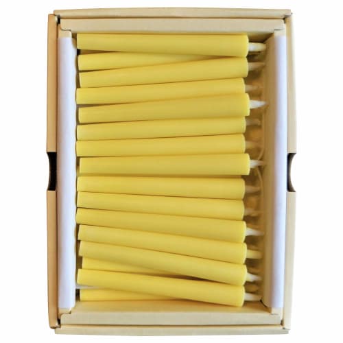 Takazawa Rousoku Buddhist Candles, Yellow, Size 1.5, Pack of 40
