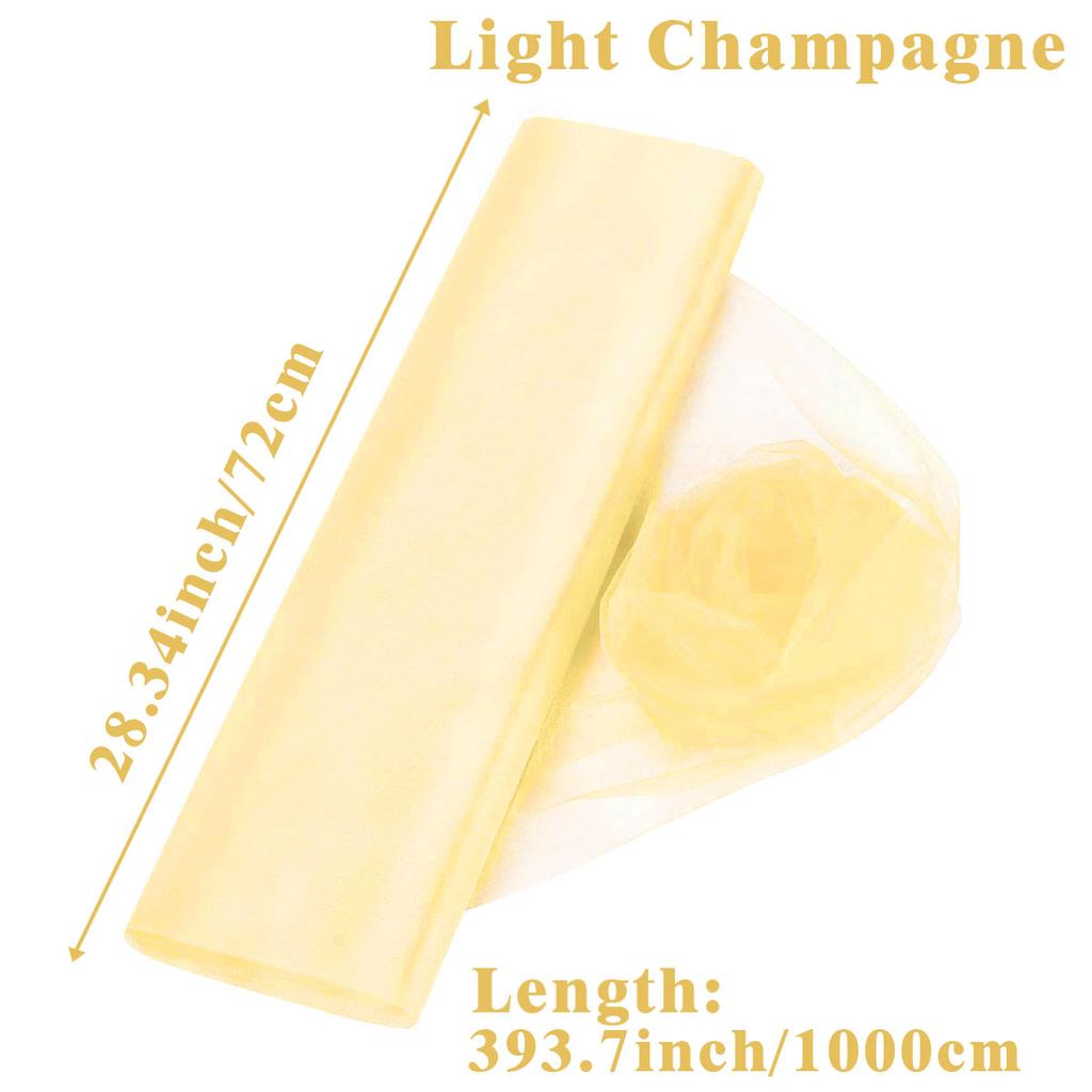 72cm*10m Sheer Crystal Organza Tulle Roll Tulle Curtains Fabric Wedding Birthday Ceremony Party Decoration DIY Baby Shower Decor