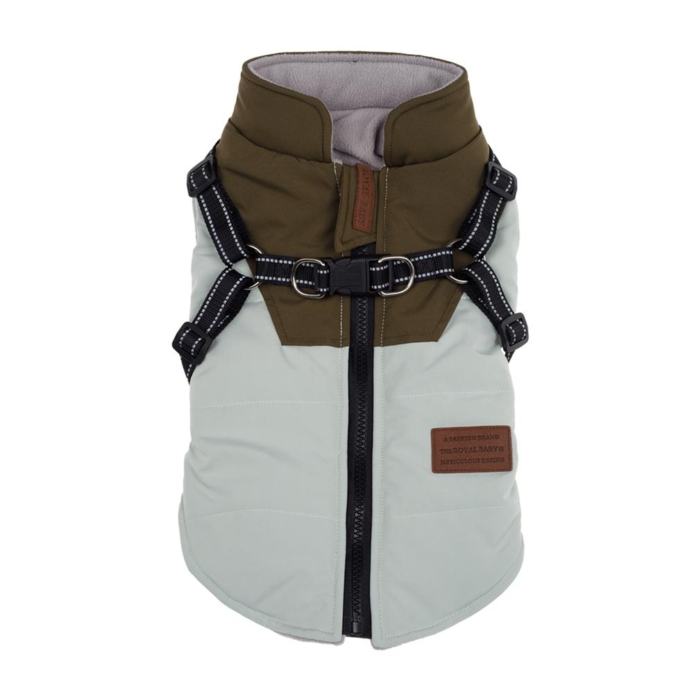 

Куртка для собак со шлейкой, зимняя одежда для маленьких и больших собак, теплое водонепроницаемое пальто для домашних животных, одежда для чихуахуа, костюмы для щенков