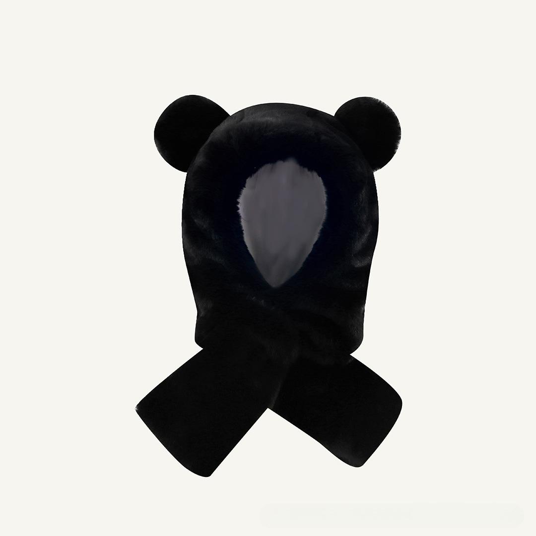 

Kids Balaclava Hat Winter Plush Ear Flap Cap with Integrated Scarf Adorable Animal Thermal Ear Protection Cold Weather Gear L(4-7 Year)