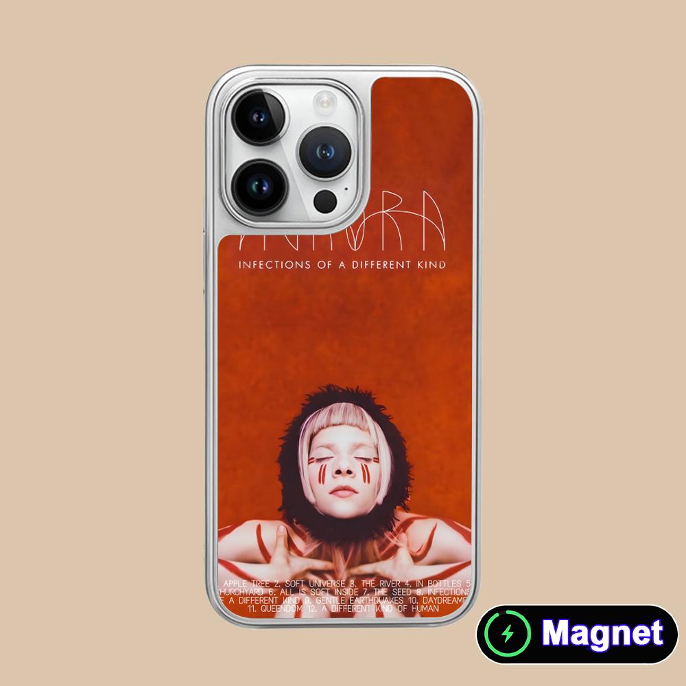 Aurora Aksnes Silver Plating Magsafe Mobile Phone Case for iPhone 17 16 15 14 13 12 11 Air Pro Max Plus Colorful Cover