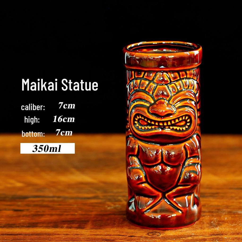 Hawaiian Tiki Zombie Skull Ceramic Cocktail Glass