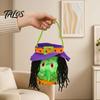 Festival Celebration Supplies Halloween Candy Bags for Kids, Trick or Treat Handbag with Handle, Spooky Atmospheric Photo Props Witch Ghost Black Cat