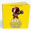 Children ABC Book for Future Race Car Driver Smooth Thick Paper Clear Cartoon Print Car-themed Early Drag Racer Childhood