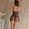 Mesh perspective polka dot hottie suspender bow without steel ring hip nightdress sexy lace