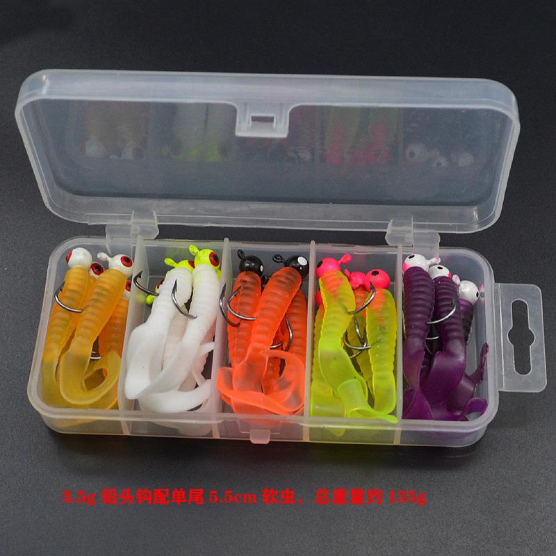 Outdoor Fishing Lead Hook Hanging Biomimetic Soft Insect Bait (20PCS)