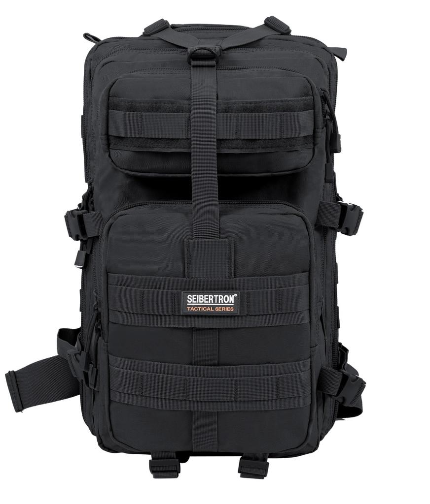 Backpack 3P Tactical MOLLE Waterproof Lightweight Outdoor Military Type Rucksack Daypack Black 37L [Cybotron] U.S