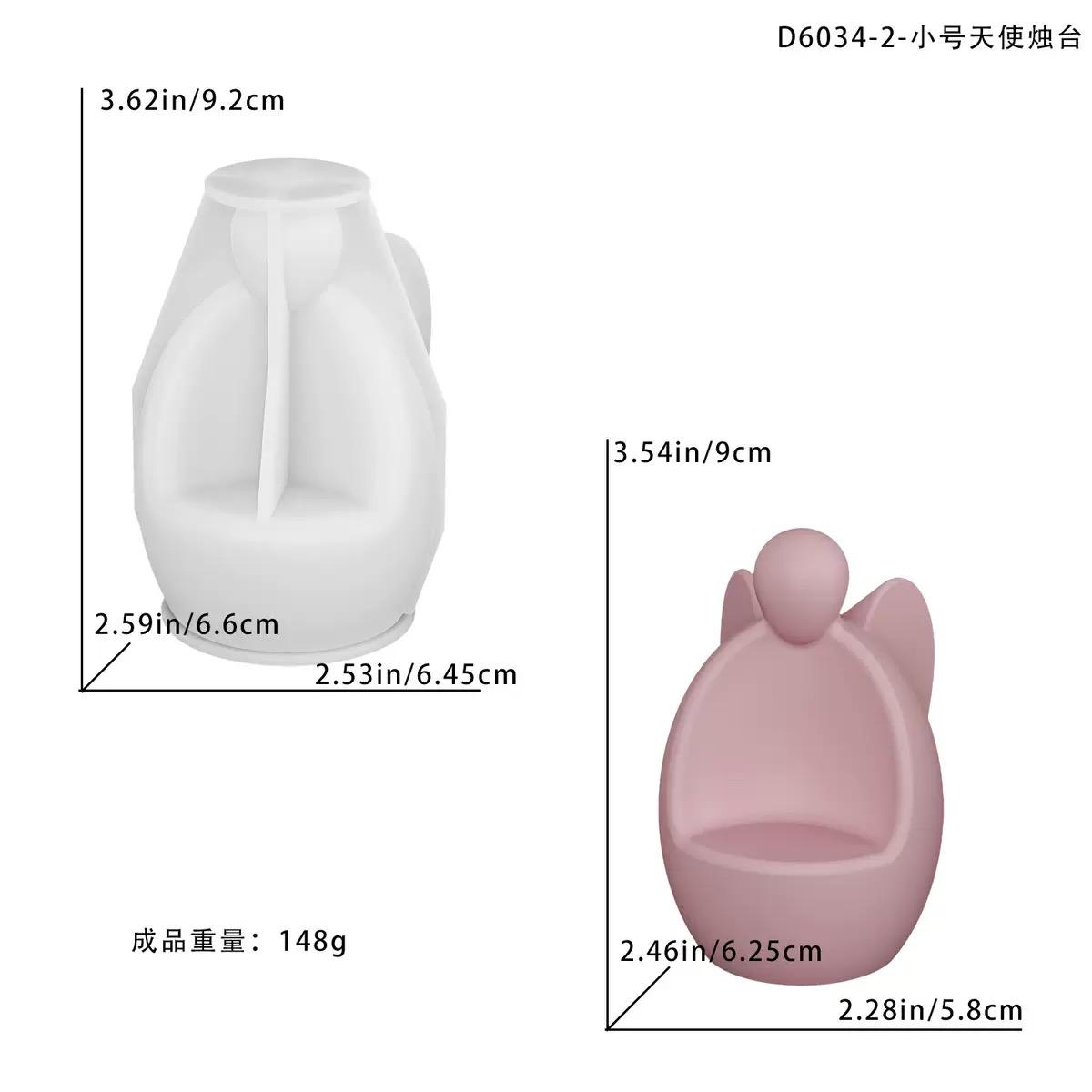 Clay Angel Candlestick Silicone Mold, Winged Angel Holding Candle Base Mold, DIY Creative Candlestick Epoxy Resin Mold