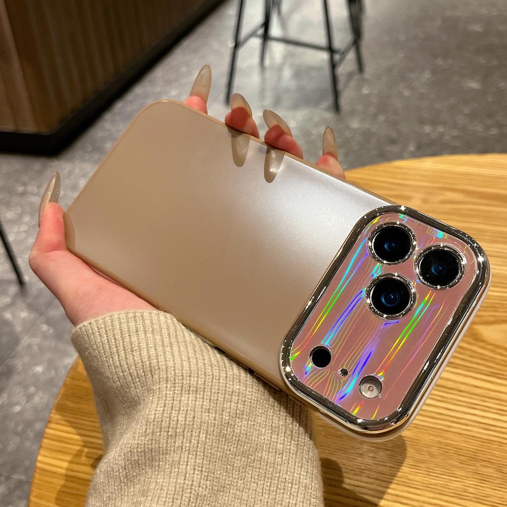 Advanced sense Aurora large window solid color suitable for iPhone17Pro max mobile phone case Apple 16 seconds change 14/15